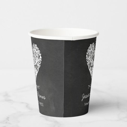 Gobelets En Papier Hanging Heart Tree Chalkboard Mariage Collection (Droite)