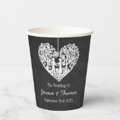 Gobelets En Papier Hanging Heart Tree Chalkboard Mariage Collection (Recto)