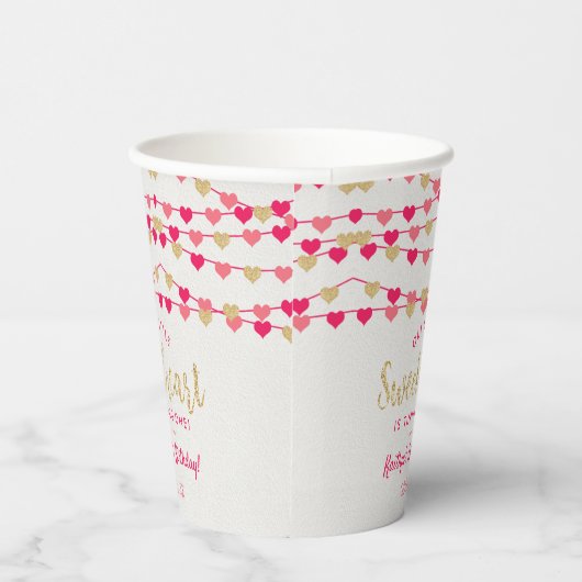 Gobelets En Papier Hanging Love Hearts Petit Amoureux Anniversaire (Droite)