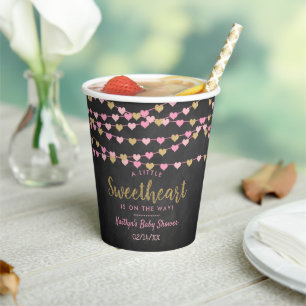 Gobelets En Papier Hanging Love Hearts Petit Baby shower amoureux