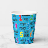 Gobelets En Papier Hanoukka 8 Crazy Nights Bleu 8 oz. (Verso)