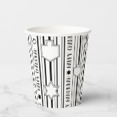 Gobelets En Papier Hanoukka Blk N White Dreidels N Stars 8 oz. (Recto)