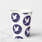 Gobelets En Papier Hanoukka Dove Menorah Design 8 oz. (Verso)