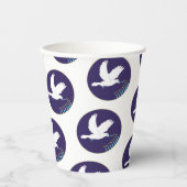 Gobelets En Papier Hanoukka Dove Menorah Design 8 oz. (Recto)