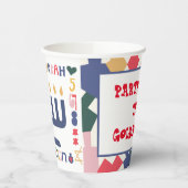 Gobelets En Papier Hanoukka Dreidel Time 8 oz. (Gauche)