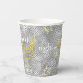 Gobelets En Papier Hanoukka Elegant Menorahs (Recto)