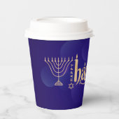Gobelets En Papier Hanoukka Festive Des Lumières (Recto)
