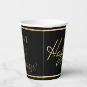 Gobelets En Papier Hanoukka Happy Gold 8 oz. (Droite)