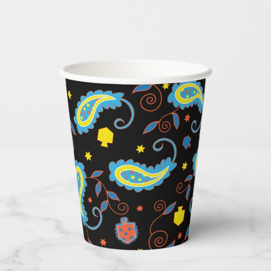 Gobelets En Papier Hanoukka Paisley 8 oz. (Verso)