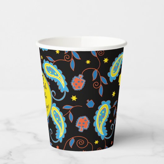 Gobelets En Papier Hanoukka Paisley 8 oz. (Gauche)