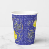 Gobelets En Papier Hanoukka Parties scintillant Dreidels 8 oz. (Verso)