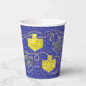 Gobelets En Papier Hanoukka Parties scintillant Dreidels 8 oz. (Gauche)