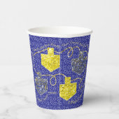 Gobelets En Papier Hanoukka Parties scintillant Dreidels 8 oz. (Droite)