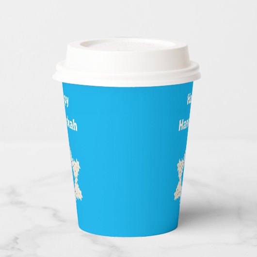 Gobelets En Papier Hanoukka salue avec des fleurs (Gauche)