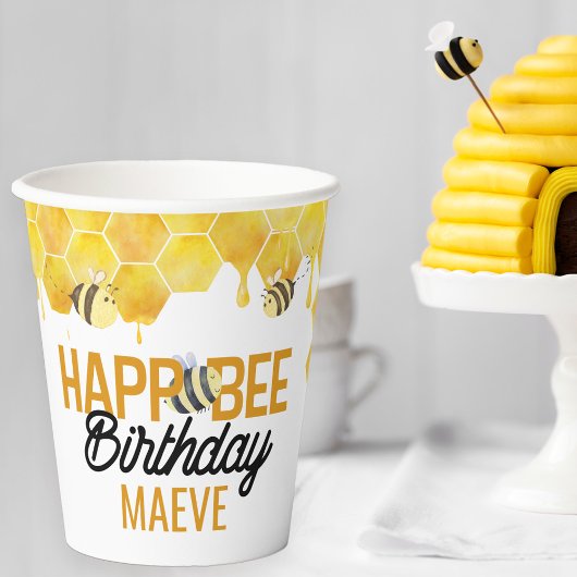 Gobelets En Papier Happ-Bee Anniversaire d'abeilles thème Fête des en