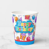 Gobelets En Papier Happy Birthday Celebration  (Verso)