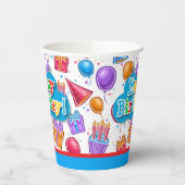 Gobelets En Papier Happy Birthday Celebration  (Gauche)