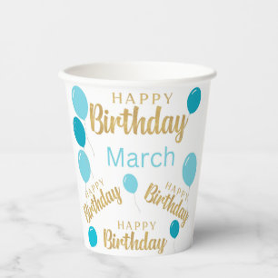 Gobelets En Papier Happy birthday march birthdays Paper cup