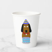 Gobelets En Papier Happy Birthday Pup Paper Cups (Verso)