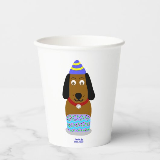 Gobelets En Papier Happy Birthday Pup Paper Cups (Recto)