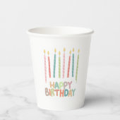 Gobelets En Papier Happy Birthday with Candles Paper Cup (Verso)