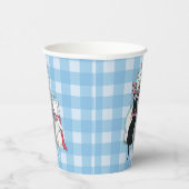 Gobelets En Papier Happy blanc Mère Chat Trois Chatons Plaid (Droite)