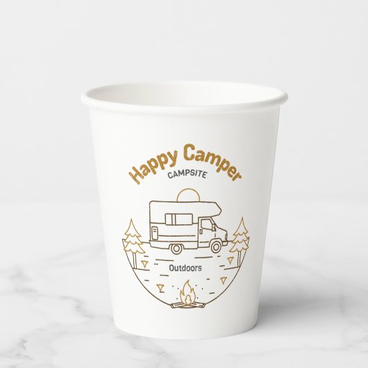 Gobelets En Papier Happy Camper Camper (Verso)