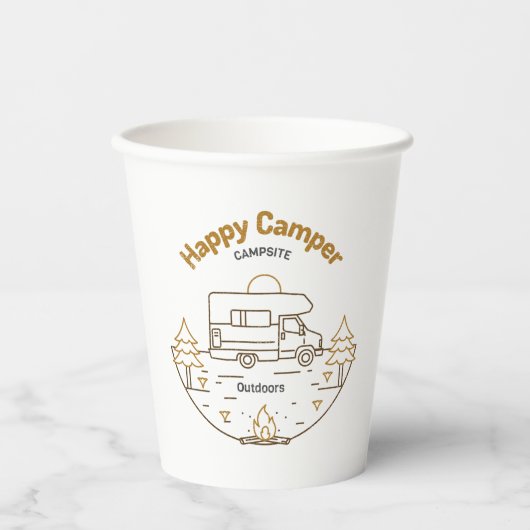 Gobelets En Papier Happy Camper Camper (Recto)