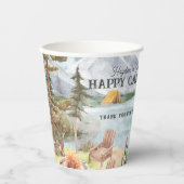 Gobelets En Papier Happy Camper | Camping Coupes de papier d'annivers (Recto)