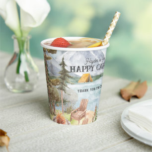 Gobelets En Papier Happy Camper Tasses en papier pour anniversaire