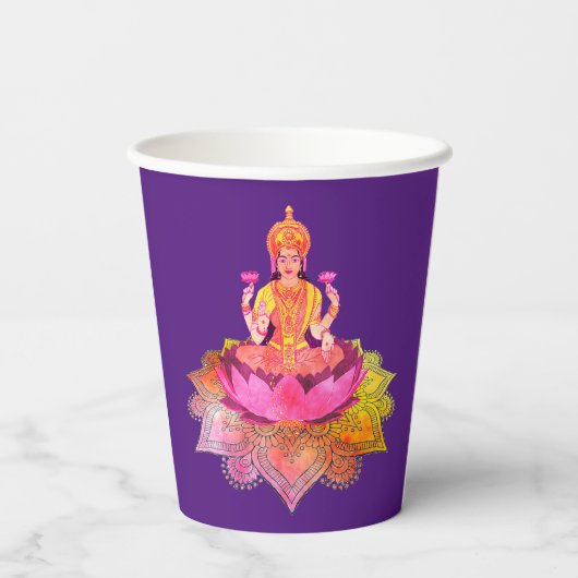 Gobelets En Papier Happy Diwali - Deepalavi Lakshmi Goddess 4 (Verso)