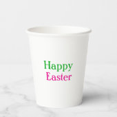 Gobelets En Papier Happy easter boho vert rose enfants ajouter nom ti (Verso)