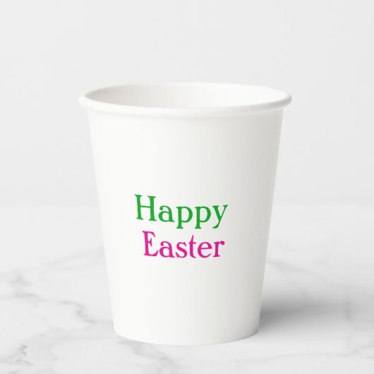 Gobelets En Papier Happy easter boho vert rose enfants ajouter nom ti (Recto)