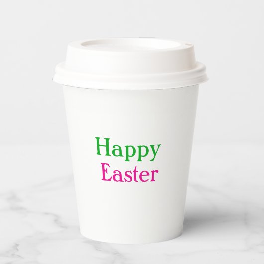 Gobelets En Papier Happy easter boho vert rose enfants ajouter nom ti (Recto)