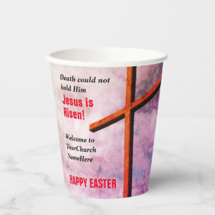Gobelets En Papier HAPPY EASTER   Jésus est l'Église ressuscité