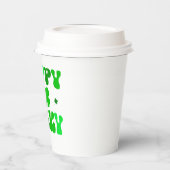 Gobelets En Papier HAPPY GO LUCKY Shamrock tasses avec couvercle (Gauche)