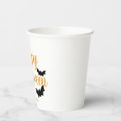 Gobelets En Papier HAPPY HALLOWEEN avec chauves-souris simple (Gauche)