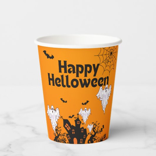 Gobelets En Papier Happy Halloween design (Verso)