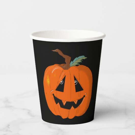 Gobelets En Papier Happy Halloween Jack-o'-lantern Illustration Art (Verso)