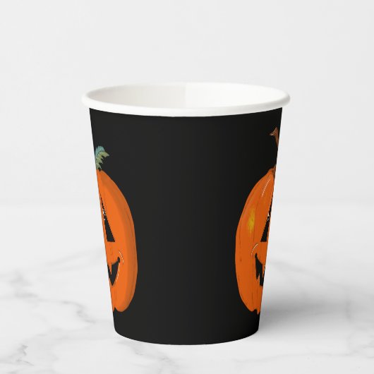 Gobelets En Papier Happy Halloween Jack-o'-lantern Illustration Art (Gauche)