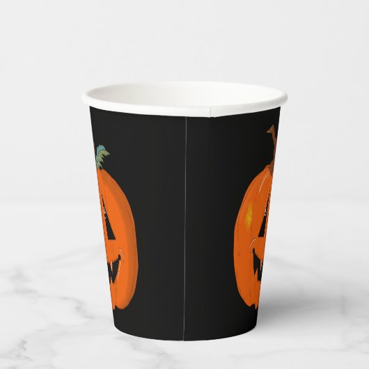 Gobelets En Papier Happy Halloween Jack-o'-lantern Illustration Art (Droite)
