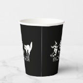 Gobelets En Papier Happy Halloween noir blanc éffrayant (Droite)