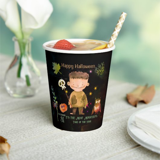 Gobelets En Papier Happy Halloween Petit Monster (Insitu)