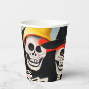 Gobelets En Papier Happy Halloween Skeletons