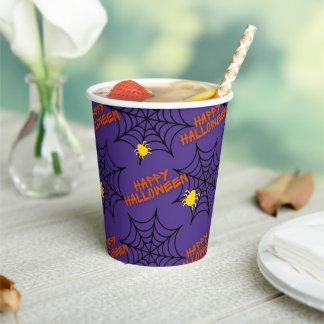 Gobelets En Papier Happy Halloween Spider Web