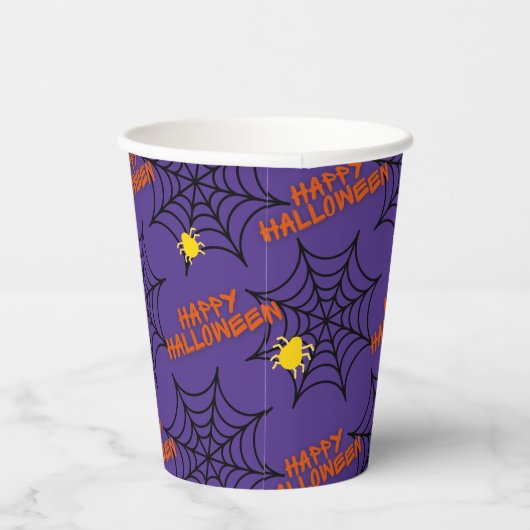 Gobelets En Papier Happy Halloween Spider Web (Droite)