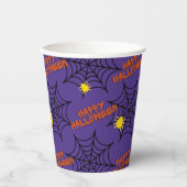 Gobelets En Papier Happy Halloween Spider Web (Recto)