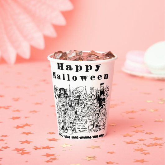 Gobelets En Papier Happy Halloween Trick ou Treat Éffrayant Illustrat (Insitu)