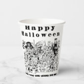 Gobelets En Papier Happy Halloween Trick ou Treat Éffrayant Illustrat (Recto)