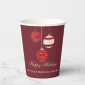 Gobelets En Papier Happy Holidays Personalized Watercolor Business (Verso)